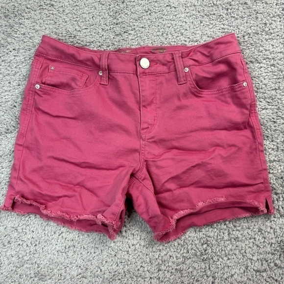 Seven7 Shorts Womens 8 Weekend Raw Hem Pink Cut Offs Party BBQ Stretch Night - Picture 1 of 4